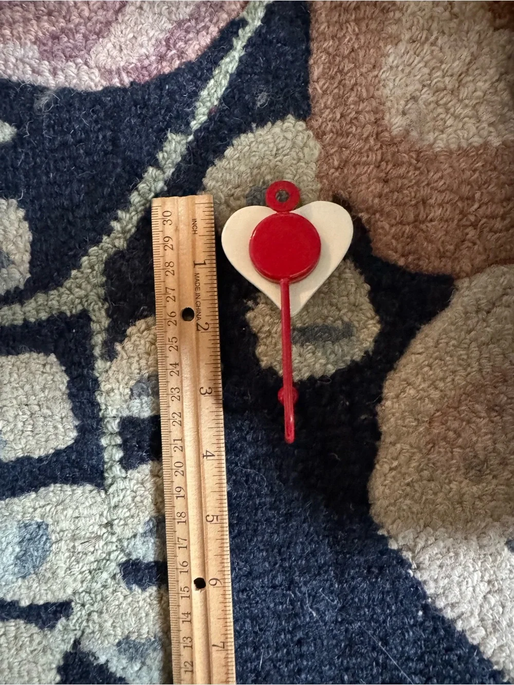 Danish Swedish Style Wall Hook in red, blue, and white
